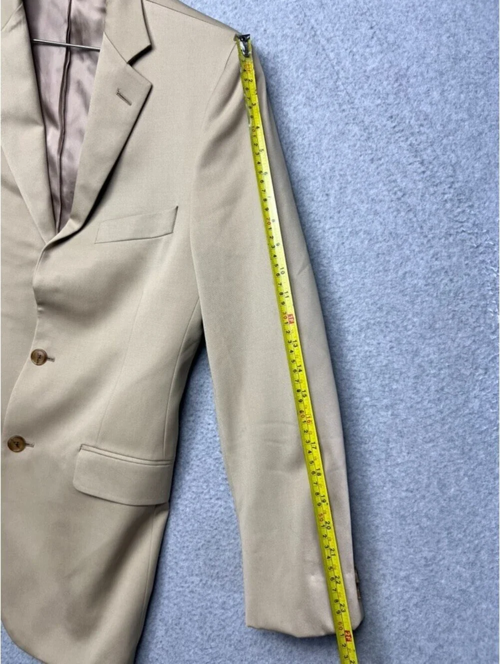 Brooks Brothers 1818 Blazer Suit Jacket 38R 32W Tan Beige 100% Wool Made In USA